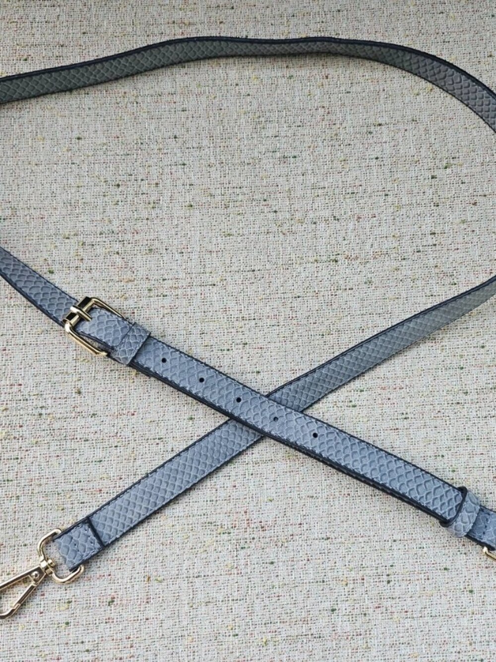 Replacement Strap for Bag Purse Gray Faux Leather Animal Pattern Adjustable - Picture 9 of 10